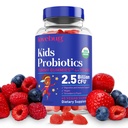 LOVEBUG Kids Probiotic Gummies – Organic Chewable Probiotics for Kids Aged 4+, Soil- Based Children’s Probiotic for Gut Health,Constipation,Digestive & Immune Support, Vegan, 60 Chews, Strawberry