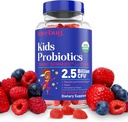 LOVEBUG Kids Probiotiske Gummies - Økologisk Chewable Probiotika til børn i alderen 4 +, Soil-baserede børns Probiotik til Gut Sundhed, Forstoppelse, fordøjelsesfremmende & immunforsvar, Vegan, 60 Chews, Jordbær