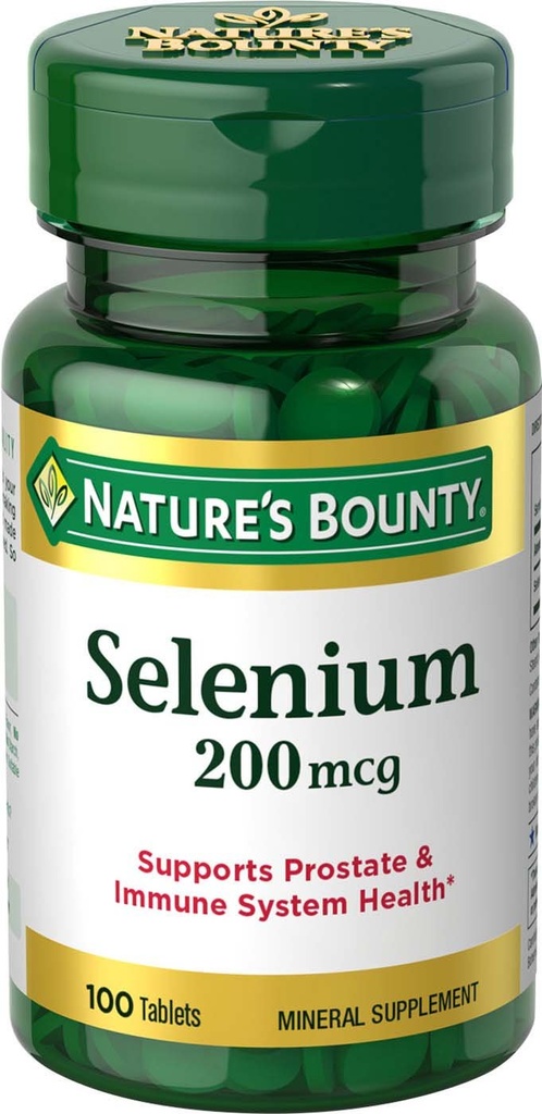Naturens Bounty Selenium, understøtter prostata og immunsystem sundhed, 200 mcg, 100 tabletter