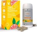 Vegansk C-vitamin - VIT C + Citrus Bioflavonoider - Vitamin og kosttilskud - Daglige kosttilskud (60 kapsler) - C-vitamin 500 mg kapsler - Antioxidanter supplement