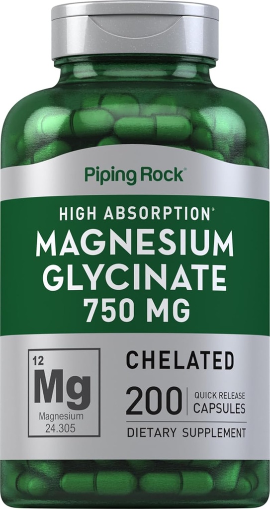 Piping Rock Magnesium Glycinat Kapsler 124; 750mg
