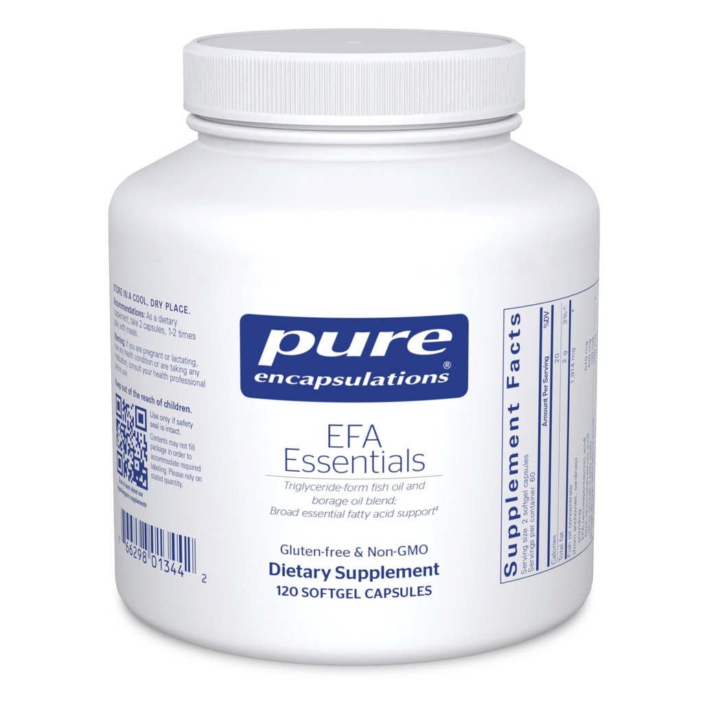 Ren indkapsling EFA Essentials MSD 124; triglycerid- Form Fish Oil and Borage Oil Blend MSD 124; 120 Softgel kapsler