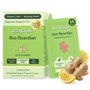 Mærk varer Gut Guardian, Organic Fiber, Probiotic & Prebiotic Powder, Sugar Free, Urter til Bloat, Gut Health Support, fordøjelsessygdomme for mænd og kvinder, Ikke GMO, Vegan, Lemon Ginger, 15 Greve