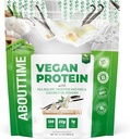 Om tid Vegan Protein Powder 22g Vanilla, naturlige ingredienser, non-GMO, Plant baseret, Gluten Free, Soy Free, Dairy Free, 32 Serveringer