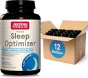 Jarrow Formulas Sleep Optimizer - 60 Veggie Capsules - Promotes Healthy Sleep Cycle & Relaxation - Includes PharmaGABA, Hops Flower, Valerian, Melatonin & L-tryptophan 30 Servings, Pack of 12