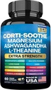 Corti- Sothe Cortisol Supplement, Magnesium Glycinat 200mg L- Theanin 150mg Ashwagandha 150mg Phosphatidylserine Cortisol Manager Lions Mane Ginkgo Biloba Bacopa Monnieri Valerian Root (60 Caps)