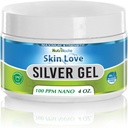 Nutrinoche Nano Silver Gel - Avanceret kolloid sølv hud creme - Sårpleje & førstehjælp Gel lindrende tematisk salve til forbrændinger, Razor Burn og Sunburn Irritations - Uduftende 4 Oz Jar