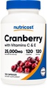 Nutricost Cranberry Extract (25.000mg) (120 kapsler) med C-vitamin & E-vitamin