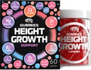 Højdevækst Gummier Vitaminer, Grow Tall Supplement, Calcium, Magnesium, Zink, Ashwagandha, Glucosamine Multivitamin for Teens, Kids, Voksne