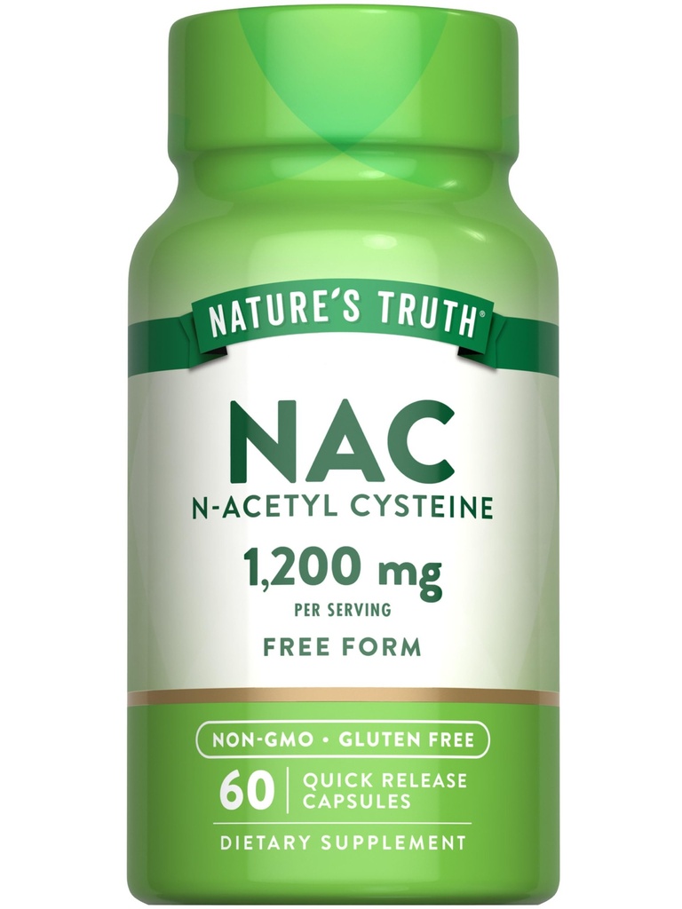 Nature 's Truth NAC Supplement: 124; 1200mg; 124; 60 Kapsler: 124; N Acetyl Cysteine: 124; Free Form Aminosyre: 124; Non- GMO og Gluten Free Supplement:
