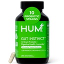 HUM Gut Instinkt Daglig Probiotika for kvinder og mænd, fordøjelsessygdomme, Lactobacillus, Bifidobacterium Strops til immunforsvar, Probiotisk supplement til sund Gut mangfoldighed, 30 kapsler