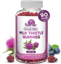 Mælk Thistle Gummies- naturligt aromatiseret, sukkerfri mælk tidsel 1000mg ekstrakt - Lever Detox, støtte, Renew Rense. Lækker alternativ til Milk- Thistle kapsler, Power, eller te - 90 Greve