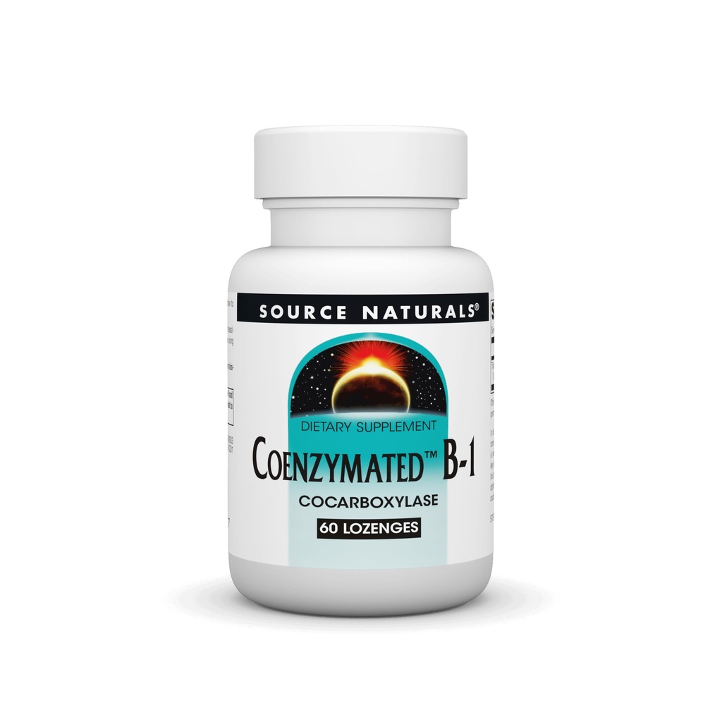Source Naturals Coenzymated B-1 25mg Fast fungerende Thiamin Cocarboxylase Quick- Dissoltion - 60 Lozenges