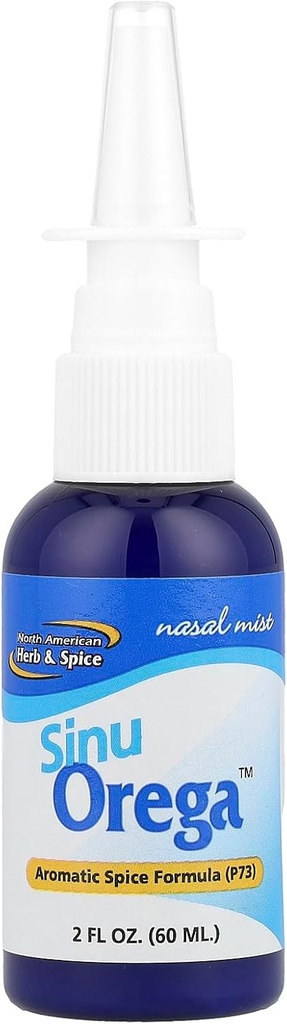 NORTH AMERICAN HERB & SPICE SinuOrega - 2 fl. oz. - All- Natural Nasal Spray - Oregano Oil & Sage to Support Sund Sinus Response - Non-GMO, Alkohol fri, Ingen kemiske eller syntetiske tilsætningsstoffer