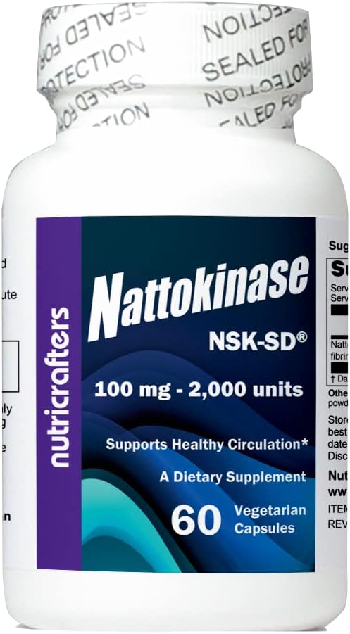 Natokinase NSK- SD 2.000 Enheder 60 Kapsler - Den cardiovaskulære superfood i Japan - Lavet i USA med japanske NSK- SD Natokinase. Den oprindelige og mest forskede Natokinase.
