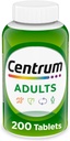 Centrum Voksen Multivitamin / Multimineral Supplement med antioxidanter, zink, vitamin D3 og B Vitamin, Gluten Free, Non- GMO Ingredienser - 200 Tæl