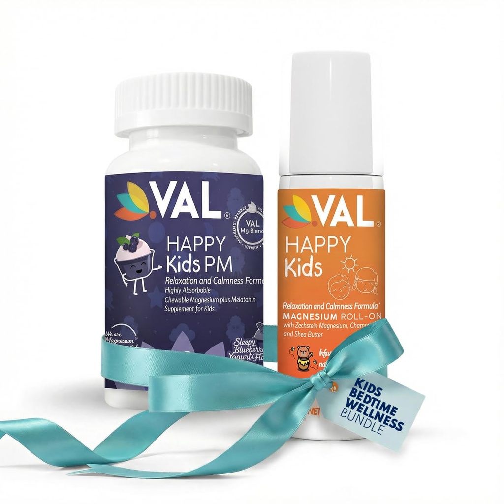 VAL Kids sengetid Wellness Bundle: Melatonin Chews & Magnesium Roll- on