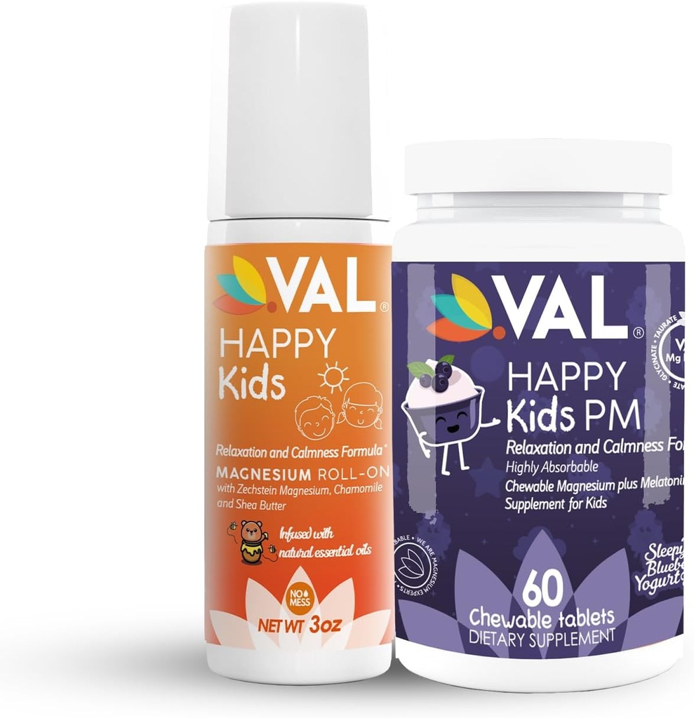 VAL Kids sengetid Wellness Bundle: Melatonin Chews & Magnesium Roll- on