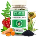 Styrke & krydderier Hår, hud og negle 100% naturlige supplement - 20 ingredienser w Biotin Selenium & Zink - 60 Vegan UK Made 1000mg kapsler