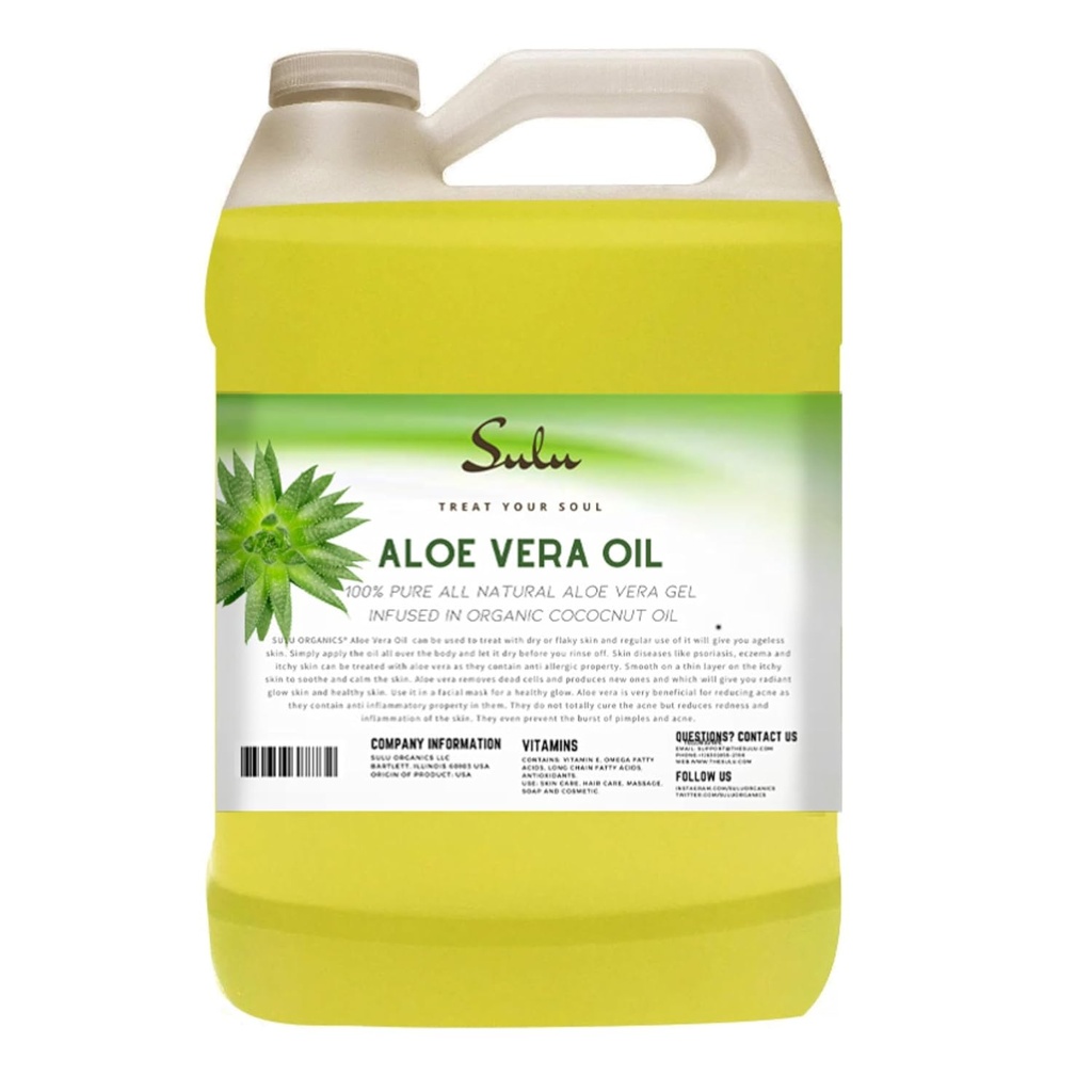 SULU ORGANICS Pure Cold Pressed Uraffineret Natural Aloe Vera Oil (64 oz)