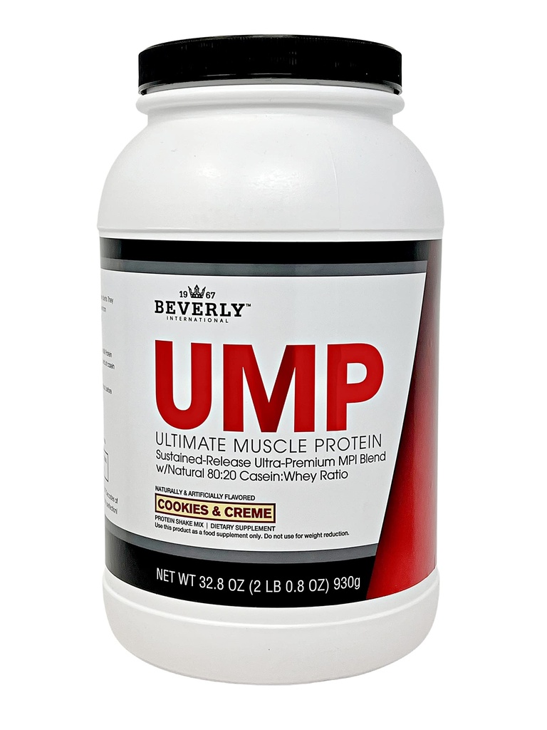 Beverly International UMP Protein Powder, Cookies & Cream. Unique Whey- Casein Ratio Builds Lean Muscle. Nem at finde. Ingen bloat. (32.8 oz) 2lb .8 oz