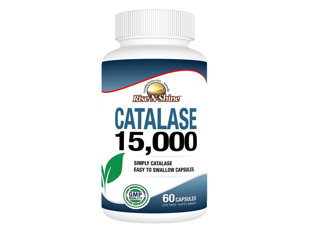 Rise- N- Shine Catalase Supplement 15.000 -Kraftfuld Antioxidant Enzyme til hårsundhed, Stærk hårstøtte og mere - 60 greve (60- Day Supply)