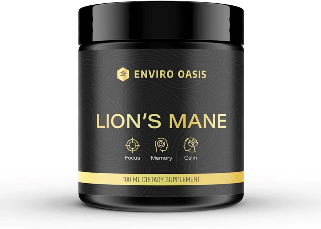 Lions Mane Mushroom Extract Powder - Nootrop supplement til fremme af energi, fokus og støtte kognitiv funktion - Brain Health Booster for voksne