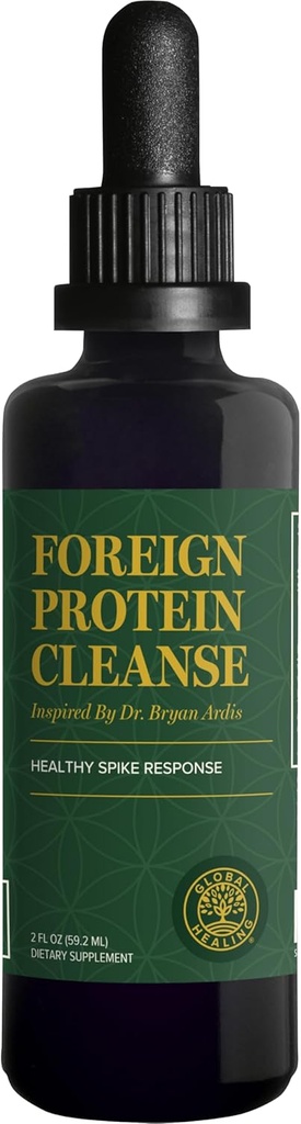Global Healing Center - Udenlandske Protein Cleanse (Spike Protein Detox) - Support Formel med Wormwood - Hjælper Detox til immunforsvar - 2 Fl Oz