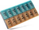 Stor Pill Organizer 2 gange om dagen, Ugentlig Pill Case, AM PM Pill Box, Day Night Pill Container 7 dag, Vitamin Case Medicin Dispenser to gange om dagen (Orange & Green)