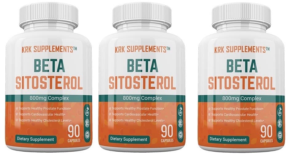 3 flasker Beta sitosterol 800 mg per servering 270 Total Kapsler Prostatastøtte