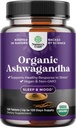 Høj styrke Organic Ashwagandha Kosttilskud - Ashwagandha Organic Tablets for Mood Support & Hormone Balance for Women & Men - Root Extract Powder with Black Pepper for Better Absorption - 120 Ct