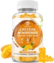 Creatinmonohydrat Gummies for mænd og kvinder, Chewables Creatinmonohydrat for muskel styrke, muskel builder, energi Boost, sukker fri, Vegan, Mango Flavor- 60 Greve