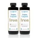 LIQUIDSUNDHED Vegansk flydende jern supplement med SunActive & Ferrochel Fe - Natural Energy, immunsystem & Metabolic Support, Øge mental Klarhed, Prenatal / Postnatal - USA Made, Non- GMO (2 Pack)