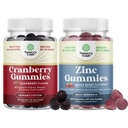 Bundle af naturlige tranebær gummier til kvinder og mænd og ekstra styrke zink til voksne - ekstra styrke lækker antioxidant tranebær tygger - tyggetzink citrat 50mg Immunitet