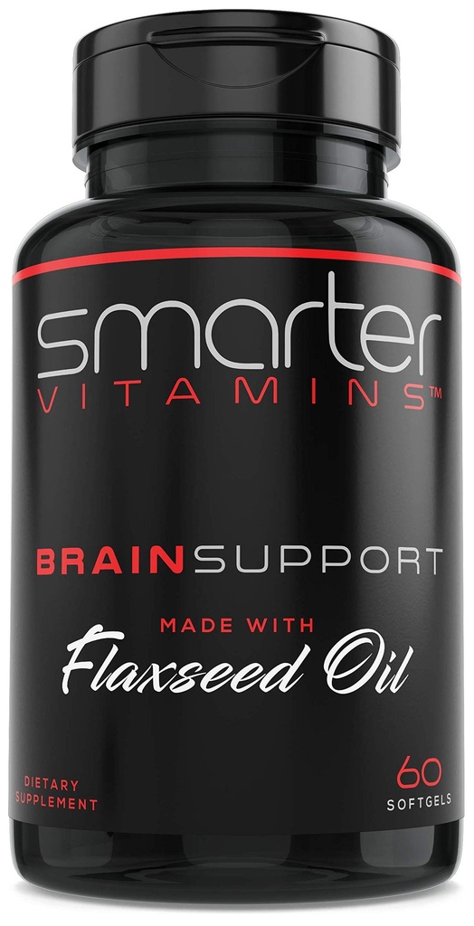 Smarter Brain Support Nootrop Supplement, Lavet med Alpha- GPC, L- Tyrosine & Acetyl L- Carnitin ALACAR, Flaxseed Oil, ALA DHA, 60 Softgel Energy Pills