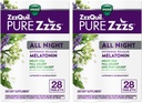 ZzzQuil PURE Zzzs All Night Extended Release, Melatonin Sleep Aid Tablets, Helps You Stay Asleep Longer, Sleep Aid for Adults, 2 mg per tablet, 56 Total Tablets (2 Packs of 28)