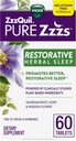 ZzzQuil PURE Zzzs Restorative Herbal Sleep, Tablets, Free of Drugs and Hormones, Melatonin- Free Formel, Valerian Root, Humle, Passion Flower, Sovestøtte til voksne, 60 Greve