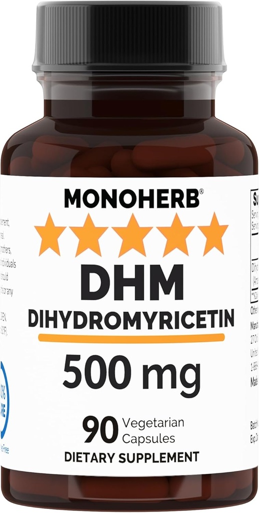 MONOHERB Dihydromyrietin 500 mg - DHM supplement - 90 Veg kapsler - 90 Servering
