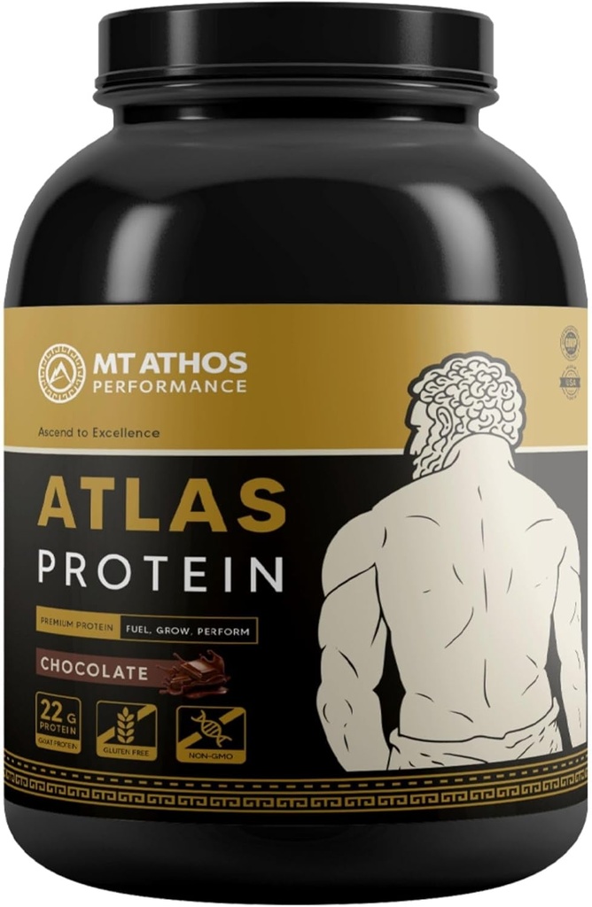 Atlas Chokolade Protein Powder Dex124; Gedemælk Valle med casein Protein; 124; 22 g Protein per servering; 124; Chokolade; 124; 28 Servering