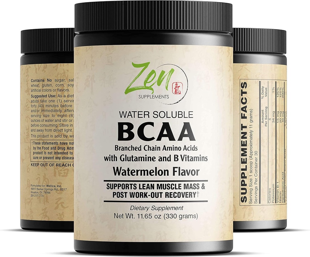 Zen Kosttilskud - BCAA - Branch Chain Amino Acid-Clean Fit, Keto Diet, Understøtter Muscle Build, Forbedre inddrivelse og øge Endurance 330GR- Powder