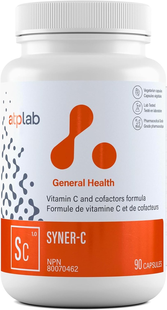 ATP LAB - 124; Syner- C 90 hætter - 124; Syner- C, Den ultra- Potent chelateret C-vitamin Formel Kombineret med quercetin for Optimal Immunitet.