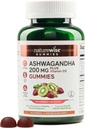 NatureWise Ashwagandha Gummies - Strawberry Kiwi - KSM- 66 med D3-vitamin - Calming Mood Support - Vegetar - Non- GMO, Gelatine og Gluten Free - 60 greve [1-måned Tilgang]