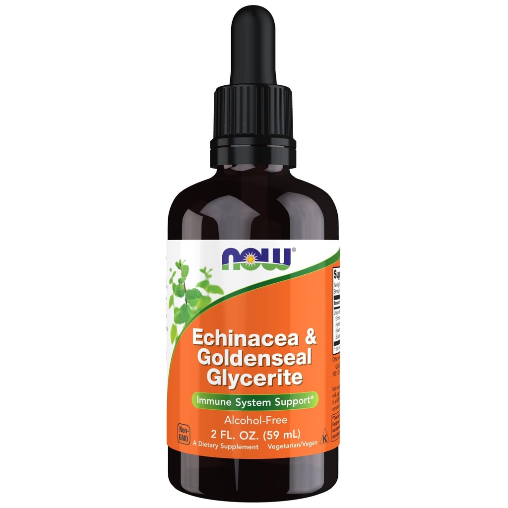 Now Foods Kosttilskud, Echinacea & Goldenseal Glycerit med Dropper, Immunsystemet Support *, 2-Ounce
