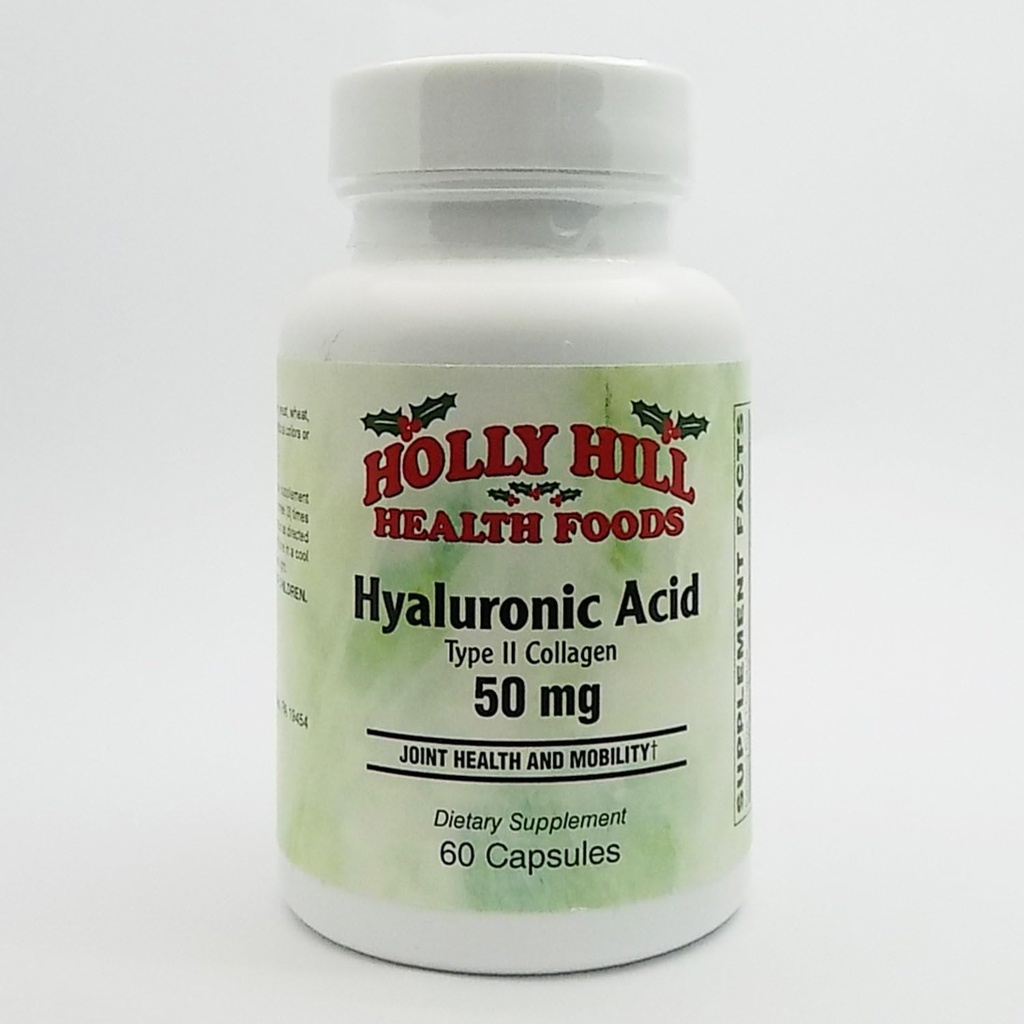 Holly Hill Health Foods, Hyaluronsyre (type II collagen) 50 MG, 60 kapsler