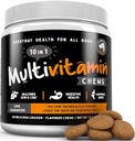 Finest for kæledyr Multivitamin hund supplement - 10 i 1 med Omega Fish Oil & Glucosamin til forbedret fælles & hudstøtte, Gut, fordøjelse og immunforsvar hverdagssundhed (120 tyggeteater)