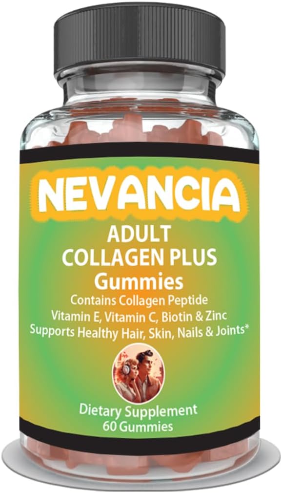 Collagen gummies Indeholder Collagen peptid, C-vitamin, biotin, E-vitamin, zink, glødende hud, Fuller hår, stærkere negle, fælles sundhed, 60 Tasty gummies, 30-dages forsyning