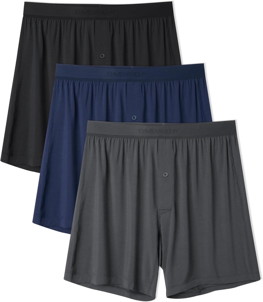 DAVID ARCHY Ultra Soft Modal Undertøj Herre Boxer Shorts Loose Breathable Boxers til Mænd Pack
