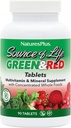 NaturesPlus Kilde til liv Green & Red Multivitamin - 90 tabletter - med koncentreret hele fødevarer - Vegetarisk, Gluten Free - 30 Servere