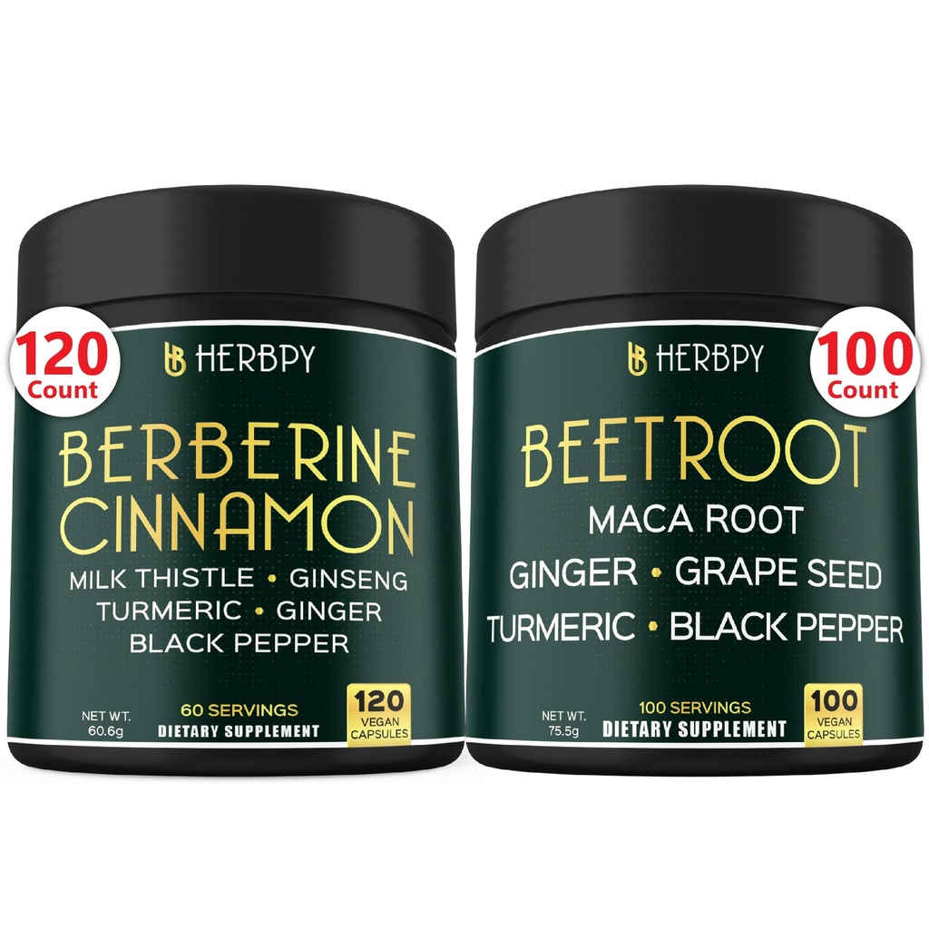 Bundle 7in1 Berberine HCl 97% & 6in1 Beet Root Kapsler