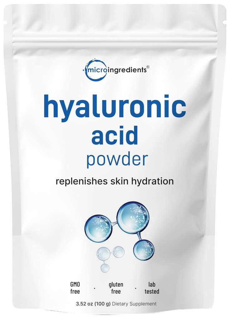 Micro Ingredienser Hyaluronsyre Serum Powder, 100 Mormer Mex124; Lav Molekulær Vægt, Kosmetik Grade 124; Skin Hydration og Fugt Support Supplements Mex124; Vegan, Vand Opløselig (inden for 2 Timer)